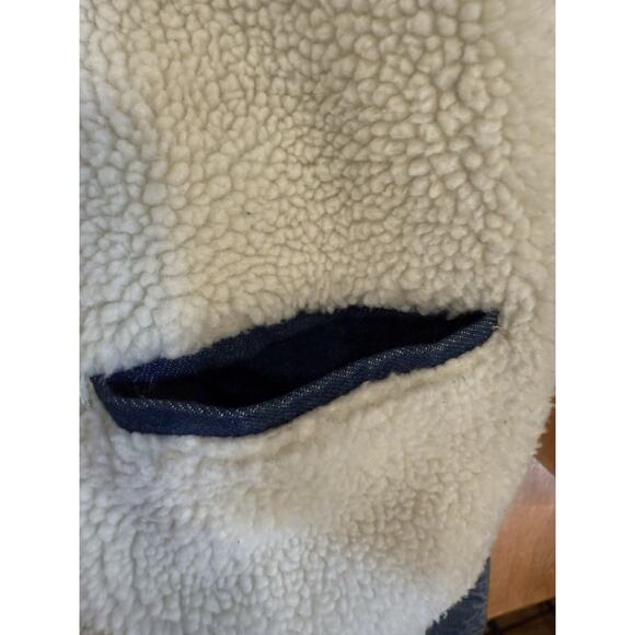 Levis Jacket Small Blue Sherpa Lined Denim Jean Trucker Button Up - Picture 7 of 11